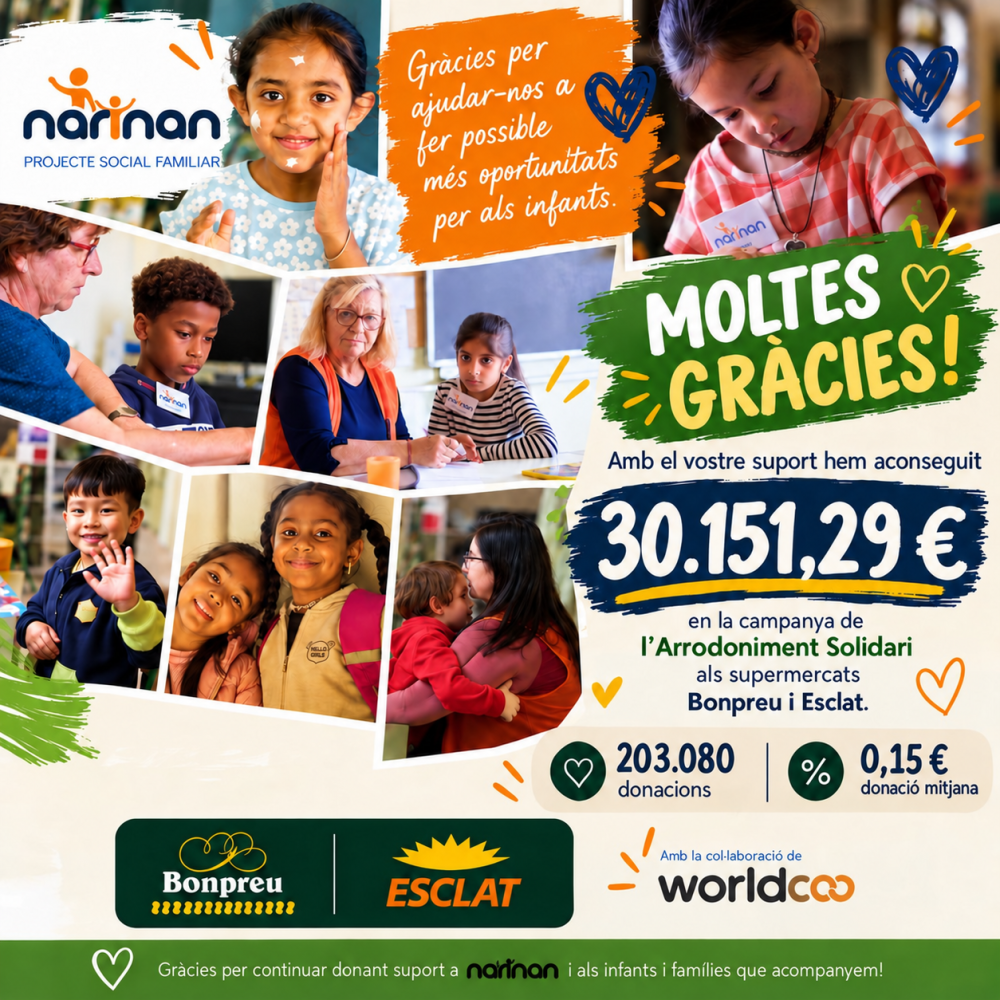 Cartell agraïment amb xifres finals actualitzades